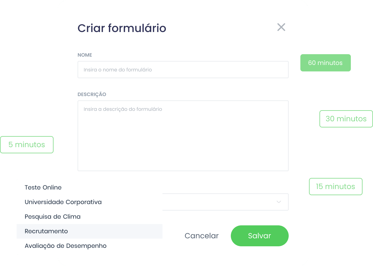 Formulários na plataforma Burh