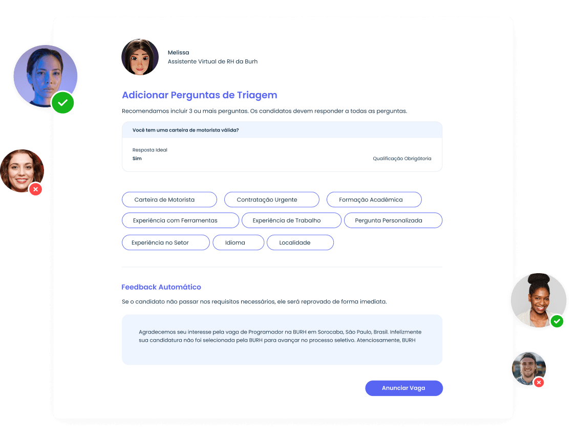 Atração & Recrutamento na plataforma Burh
